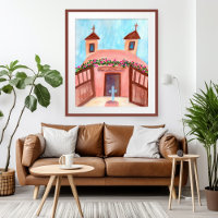 Sanctuario de Chimayo Aquarelle Nouveau-Mexique