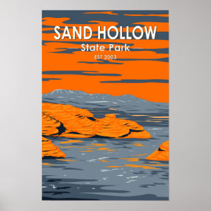 Poster Sand Hollow State Park Utah Vintage