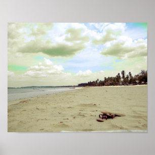 Poster Sandales sur la plage tropicale