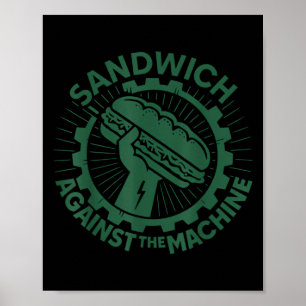 Poster Sandwich contre la machine pour hommes femmes