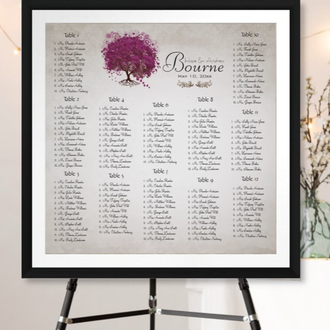 Poster Sangria Carnet de sièges en feuille de coeur (Créateur téléchargé)