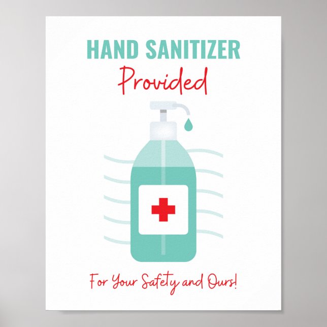 Poster Sanitaire à la main fourni, pour votre sécurité et (Devant)