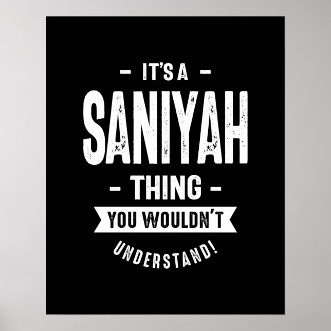 Poster Saniyah Nom personnalisé Cadeau Anniversaire (Devant)