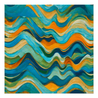 "Sanlúcar" Vagues bleu vert orange