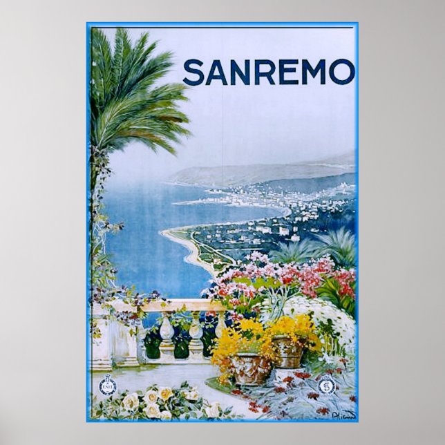 Poster Sanremo, Italie Imprimer (avec frontière) (Devant)