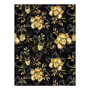 Poster Sans couture avec orchidées de bijoux
