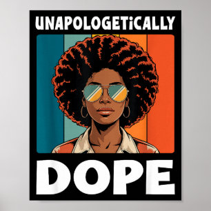 Poster Sans excuses Femme Afro Couleurs Rétro