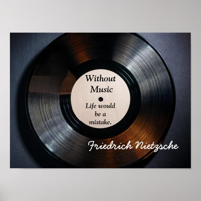 Poster Sans Musique - Citation Nietzsche - Imprimerie d'a (Devant)