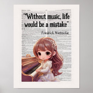Poster Sans Musique, la vie serait une erreur Nietzsche