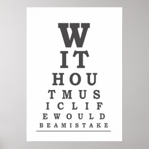 Poster Sans musique la vie serait une typographie