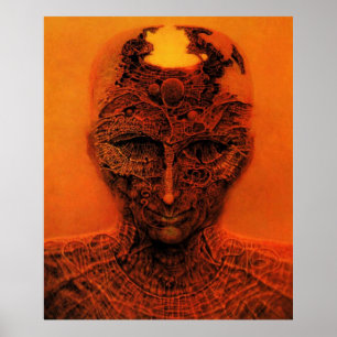 Poster Sans titre (Derrière la peau) par Zdzisław Beksińs