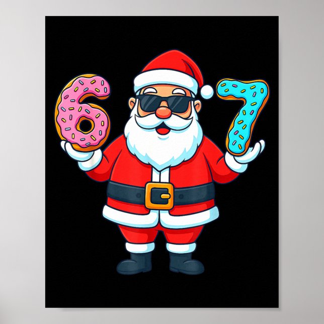 Poster Santa 67 Donut Meme Funny Christmas Holiday  (Devant)