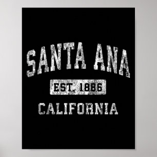 Poster Santa Ana Californie Ca Vintage Établie