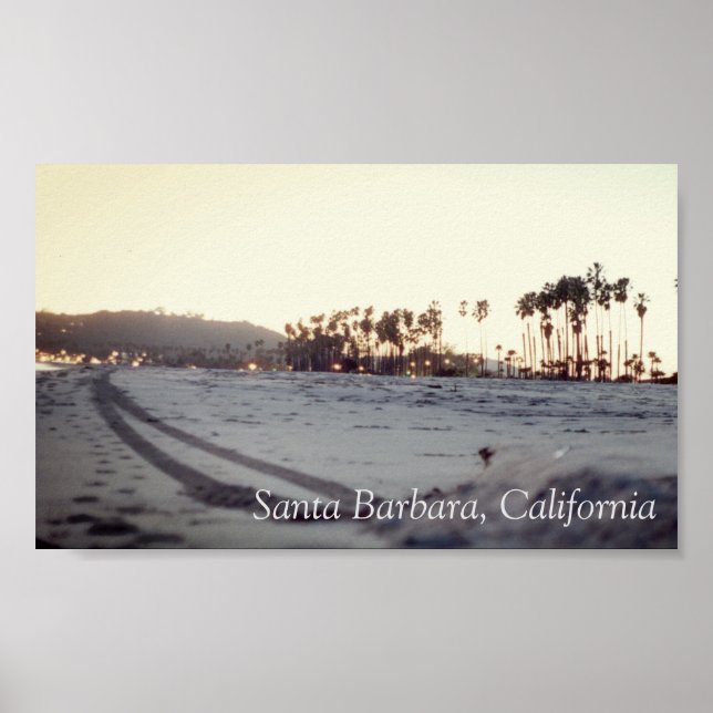 Poster Santa Barbara vintage plage (Devant)