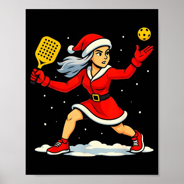 Poster Santa Ckleball Player Christmas Snow Xmas Pajamas  (Devant)