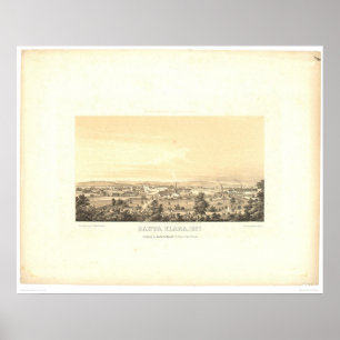 Poster Santa Clara, carte panoramique 1856 (1585A) de CA
