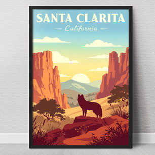 Poster Santa Clarita Californie vintage
