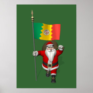 Poster Santa Claus Avec L'Enseigne De Los Angeles