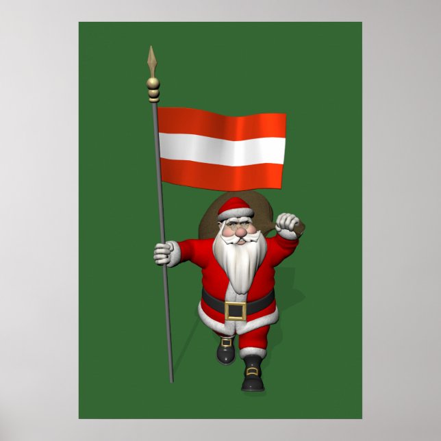 Poster Santa Claus Avec L'Ensigne D'Österreich (Devant)
