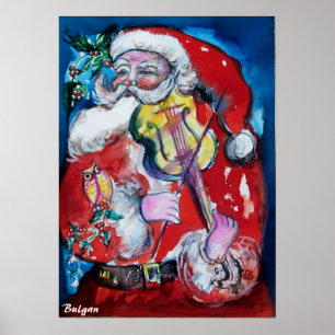 POSTER SANTA CLAUS AVEC VIOLIN