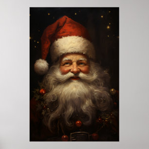 Poster Santa Claus de style vintage