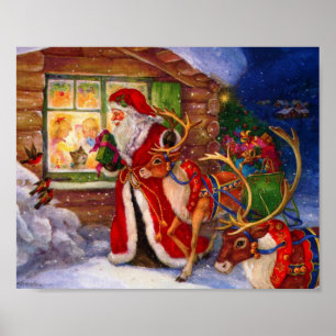 Poster Santa claus et rudolph
