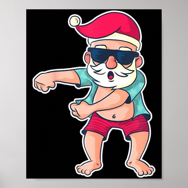 Poster Santa Claus Floss Dance Christmas X-mas Gift  (Devant)