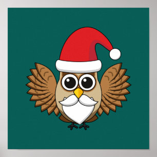 Poster Santa Claus Owl