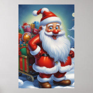 Poster Santa Clause Joyeux Noël Bonne année