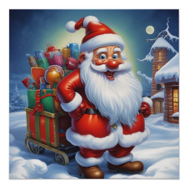 Poster Santa Clause Joyeux Noël Bonne année (Devant)