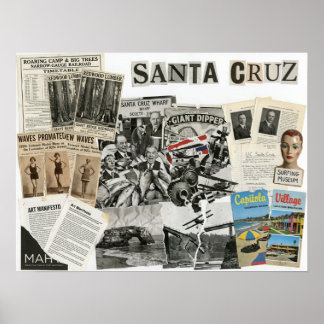 Poster Santa Cruz California Collage – Art de protestatio