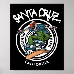 Poster Santa Cruz Skateur Laid Back Californie Squelette