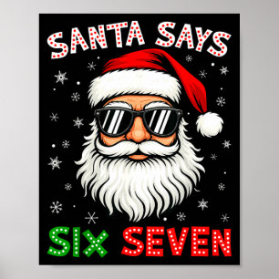 Poster Santa dit Six Sept 6 7 Gen Z Alpha Meme Argot Noël
