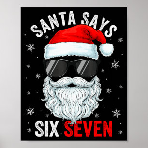Poster Santa dit six sept garçons de Noël hommes drôle mè