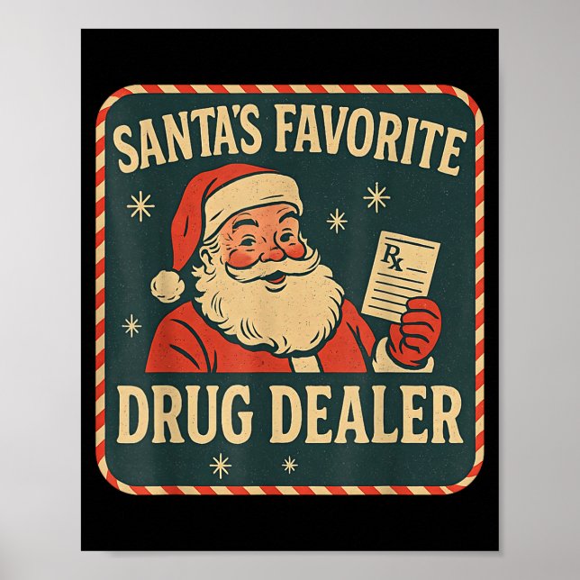 Poster Santa Favorite Drug Er Christmas Pharmacist Health (Devant)