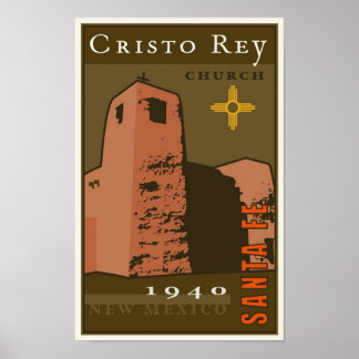 Poster Santa Fe, Nouveau-Mexique, USA