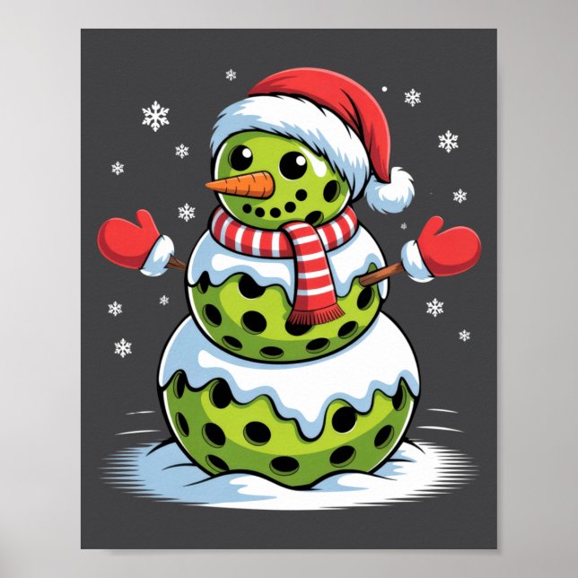 Poster Santa Hat Ckleball Snowman Christmas Men Women Kid (Devant)