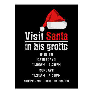 Poster Santa Hat, Santa Claus Heures d'accueil