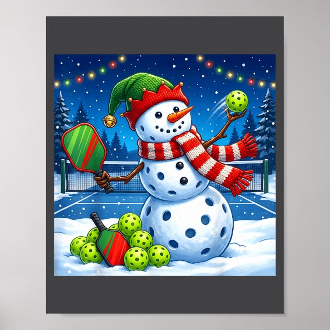 Poster Santa Hat Snowman Xmas Funny Ckleball Christmas  (Devant)