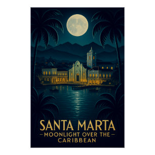 POSTER SANTA MARTA — CLAIR DE LUNE SUR LES CARAÏBES