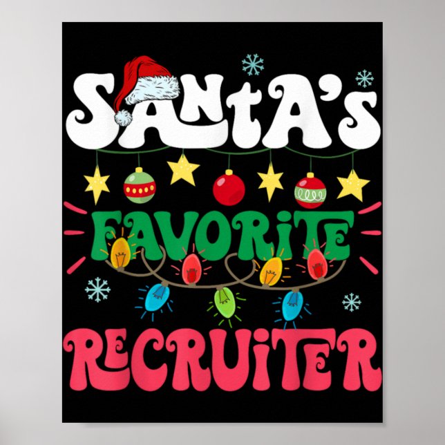 Poster Santa S Favorite Recruiter Funny Santa Xmas Light  (Devant)