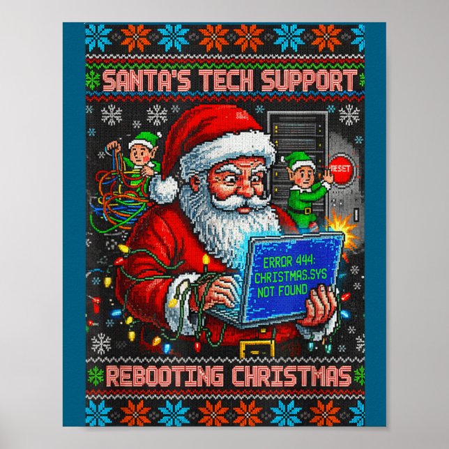 Poster Santa s Support Rebooting Tech Ugly (Devant)