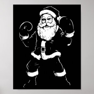Poster Santa Santa, Boxeur Boxe Kickboxing Noël Mar