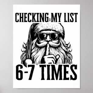 Poster Santa Six Seven 6 7 Mème Drôle de Noël Vacances H