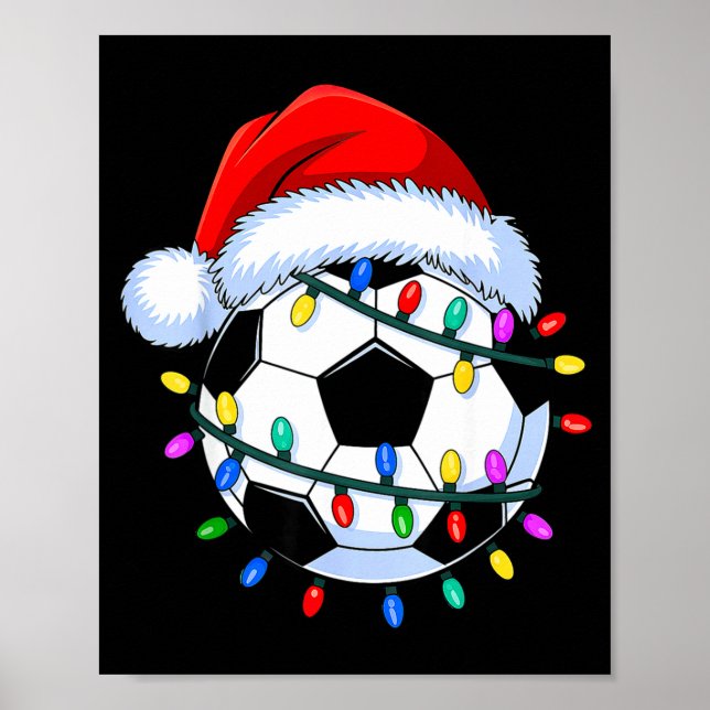 Poster Santa Soccer Ball Christmas Soccer  (Devant)