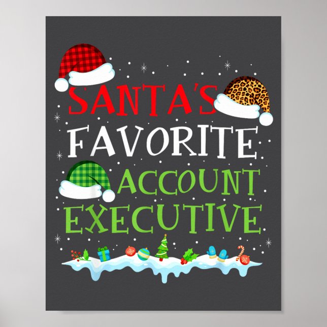 Poster Santa's Favorite Account Executive Fun Christmas  (Devant)