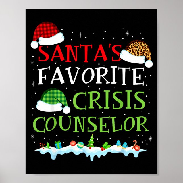Poster Santa's Favorite Crisis Counselor Fun Christmas  (Devant)