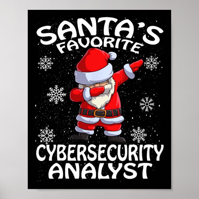Poster Santa's Favorite Cyber Security Analyst Christmas  (Devant)