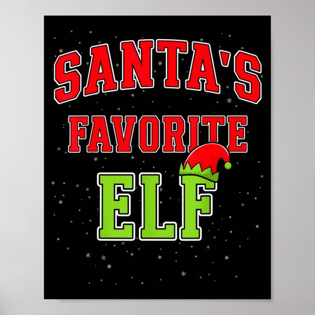Poster Santa's Favorite Elf Christmas Family Matching Gro (Devant)