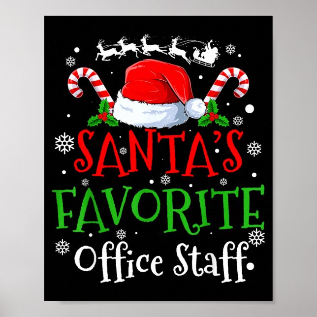 Poster Santa's Favorite Office Staff Christmas Party  (Devant)